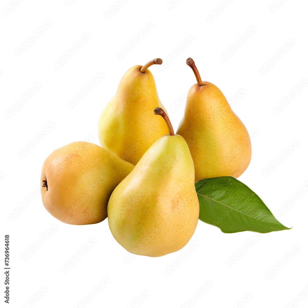 4 Pears on white background 4 Pears on white background