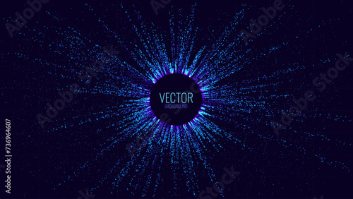 Digital Big Data Flow Vector Background. Big Data Technology Lines. Abstract Science Technology Illustration. Big Data Neural Network Background Concept. AI Visualization Concept. Vector Illustration.