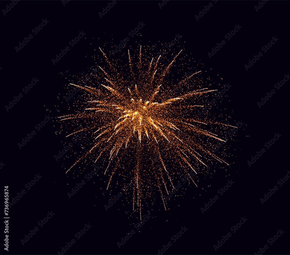 Vector Firework. New Year Christmas Celebration Background. Firework Particles Light Effect isolated on Transparent Dark Background. Vector Illustration. Vector Firework. New Year Christmas Celebration Background. Firework Particles Light Effect isolated on Transparent Dark Background. Vector Illustration.