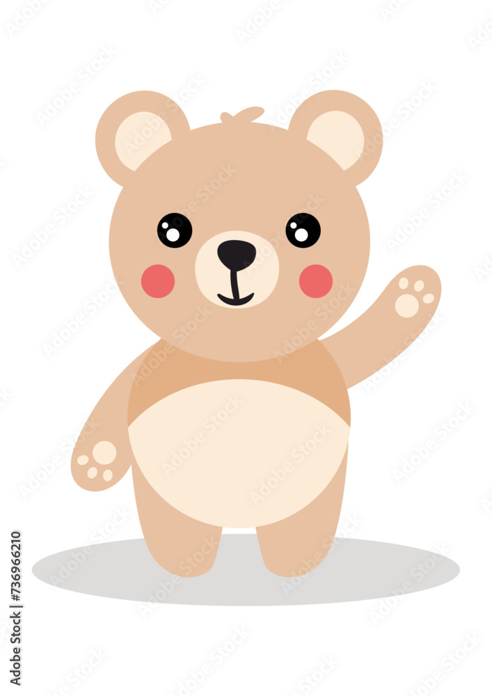 Naklejka premium Cute teddy bear isolated on white