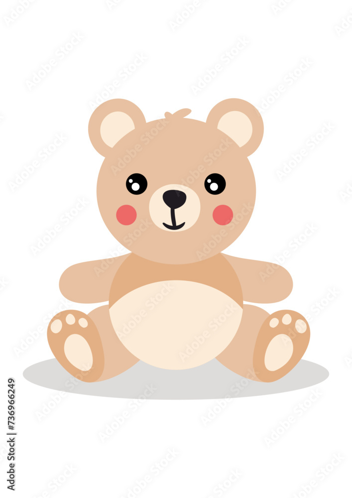 Happy teddy bear isolated on white Happy teddy bear isolated on white