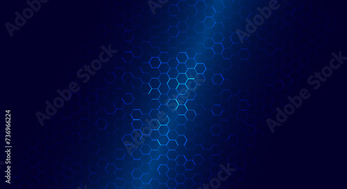 Dark Hexagon Abstract Technology or Science Background. Hi Tech Hexagon Grid. Vector Illustration.