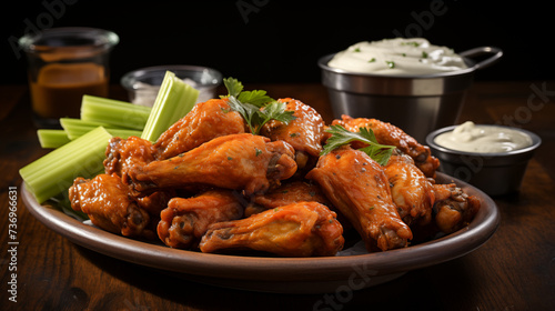 A Bite of Tradition: Buffalo's Legacy Lives On, Wings Dripping in Hot Sauce, Celery & Blue Cheese Dance