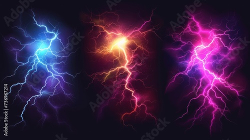 blue orange purple thunder effect