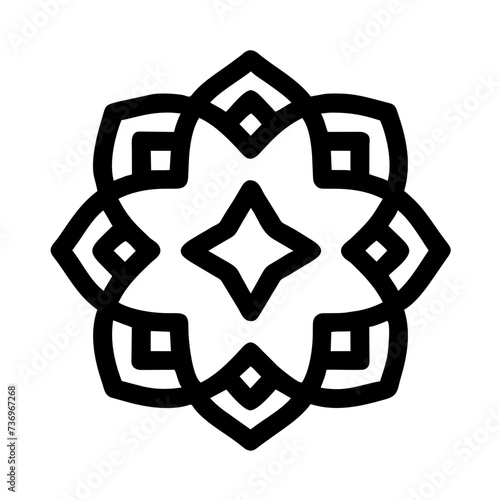 Mandala icon, blending intricate patterns and symmetrical geometry to evoke serenity and balance, Mandala icon, Mandala vector