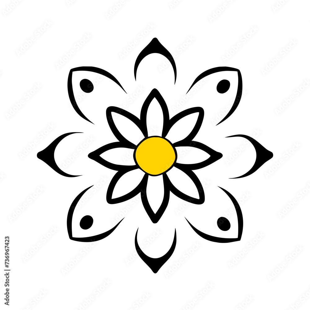 Fototapeta premium Mandala icon, blending intricate patterns and symmetrical geometry to evoke serenity and balance, Mandala icon, Mandala vector