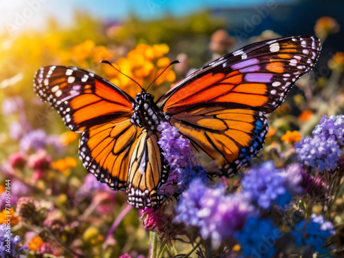 Beautiful image in nature of butterfly on flower.