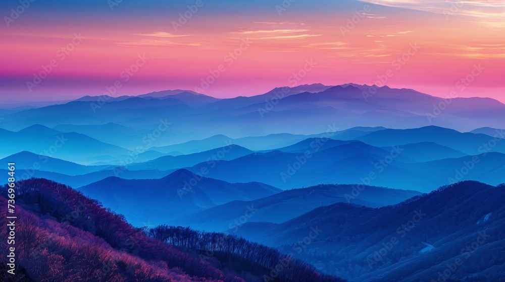 Obraz premium Mountain Range Gradient Skyline