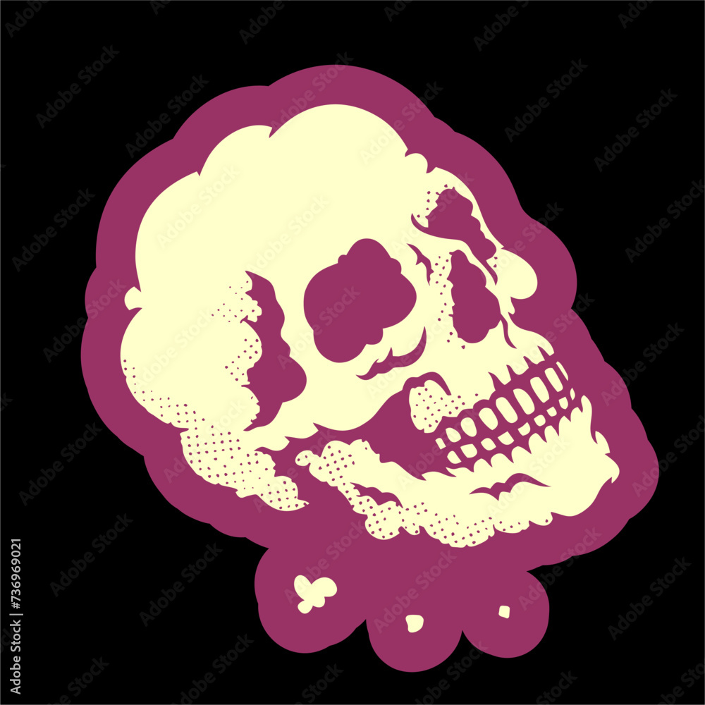 vector illustration of skull head bubble smoke. vector illustration of skull head bubble smoke.