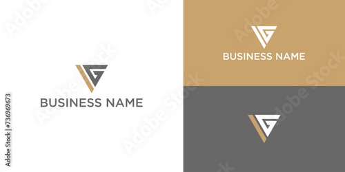 Schilderij op canvas Minimal elegant monogram art logo