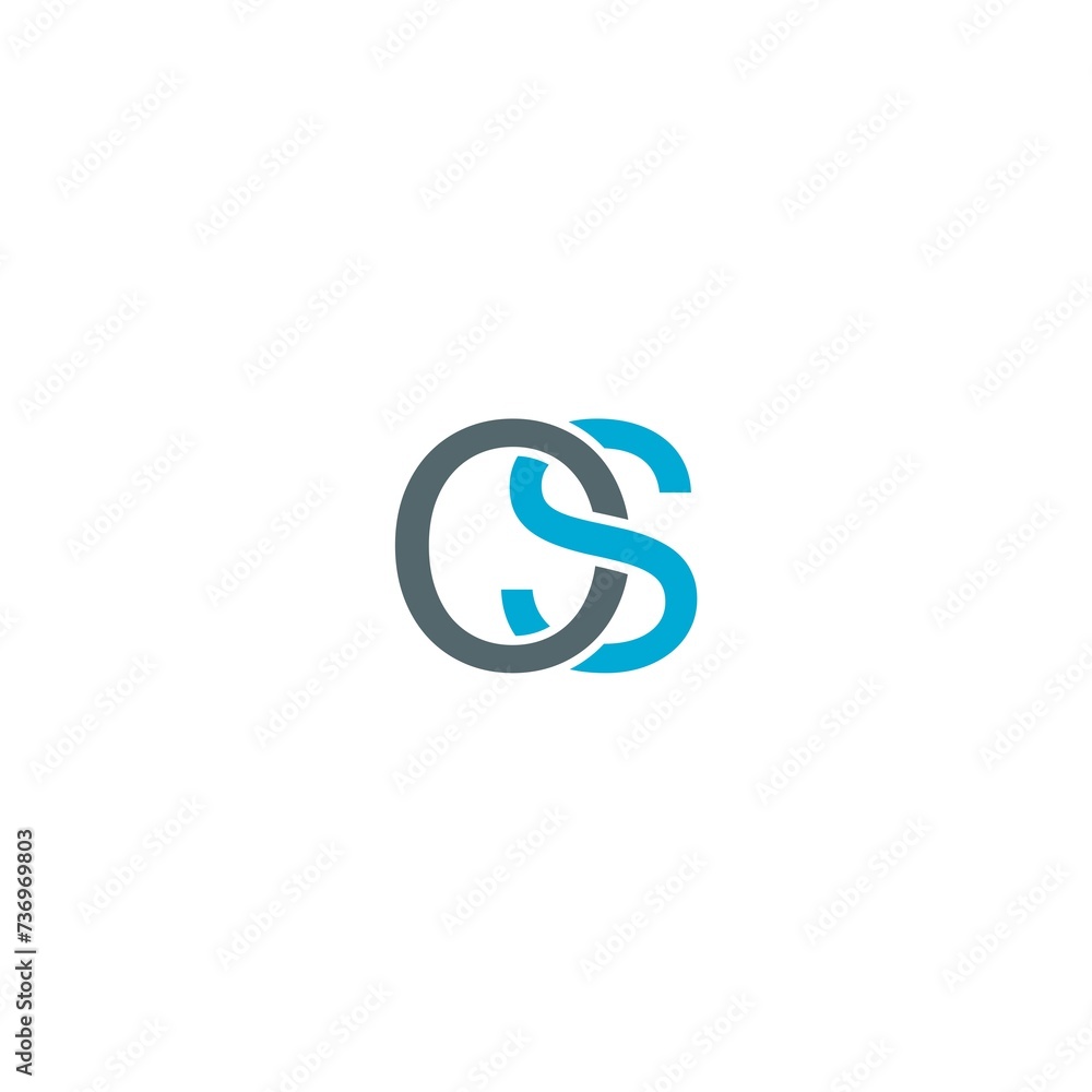 Letter OS logo isolated on white background Letter OS logo isolated on white background