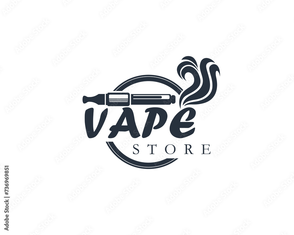 Obraz premium simple vapor store vintage logo symbol design template illustration