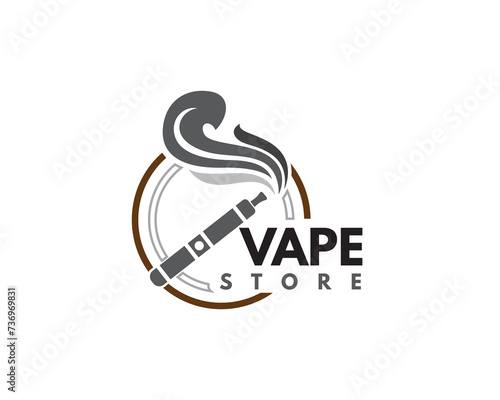 circle vintage vapor store shop logo design template illustration inspiration