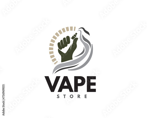 hand free vapor illustration logo design template