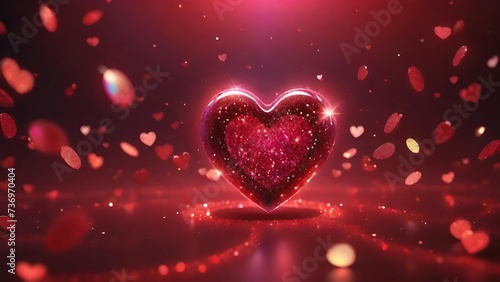 Romantic Red Water Drops, A Valentine's Day-themed illustration featuring bright red water drops, symbolizing love and celebration