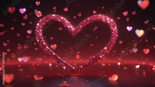 Romantic Red Water Drops  A Valentine s Day-themed illustration featuring bright red water drops  symbolizing love and celebration