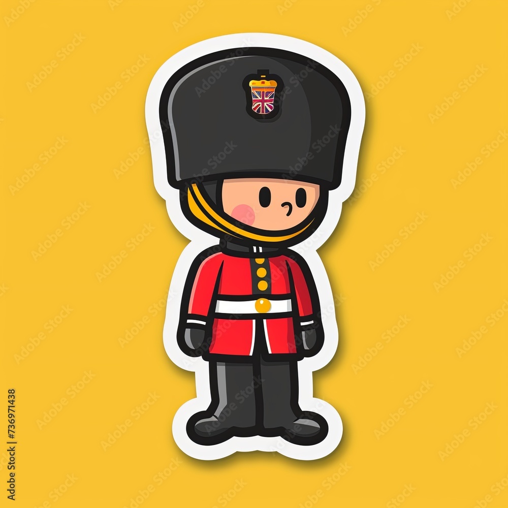 cute flat english royal guard, illustration, procreate sticker