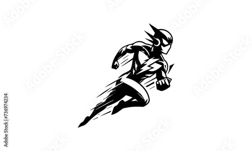 superhuman with powers of light mascot logo icon, speedster mascot logo , hero running mascot logo icon 02 photo