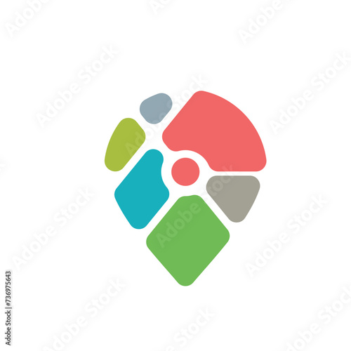 Pin search map logo design inspiration. Smart clean and modern logo design illustration