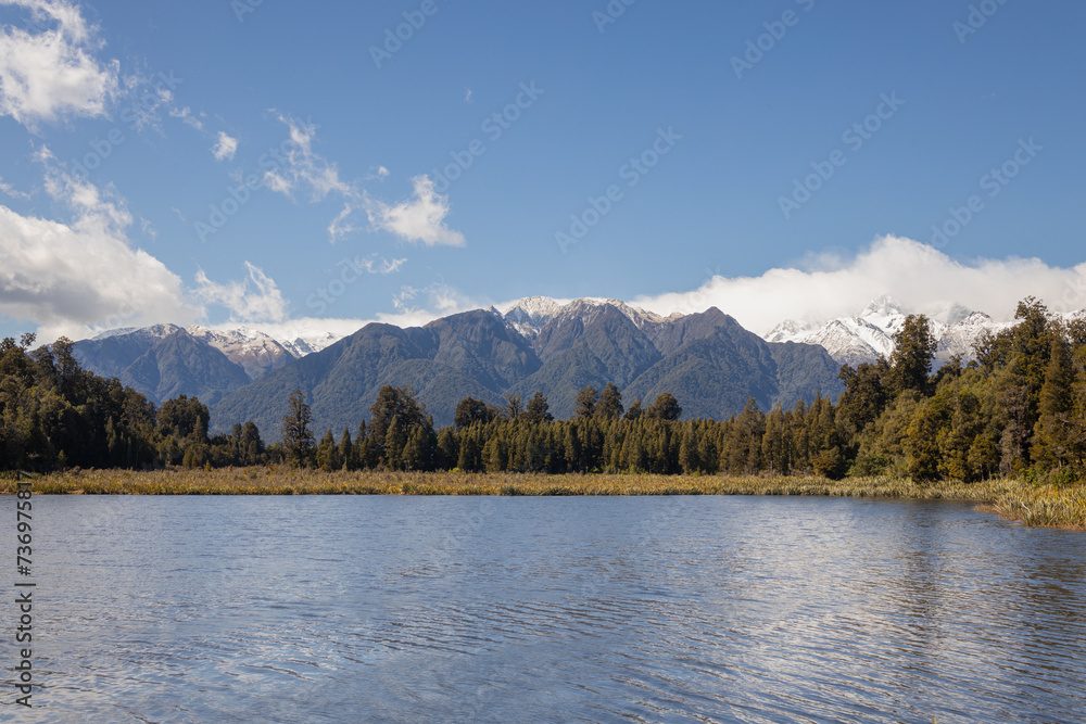 matheson lake with mount cook in the background. New Zealand matheson lake with mount cook in the background. New Zealand