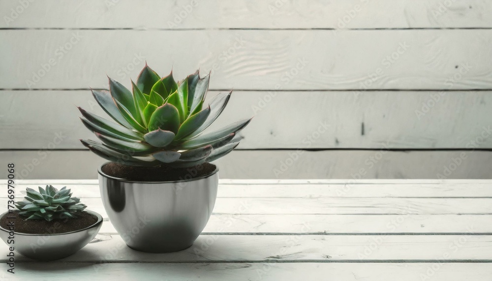 green potted plant on white wooden background green potted plant on white wooden background