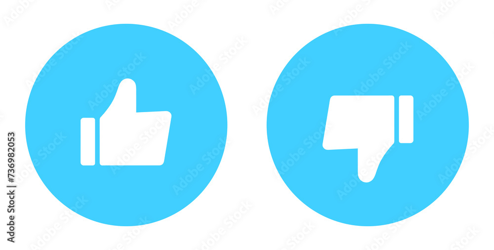 シンプルな水色のグッドマークとバッドマーク