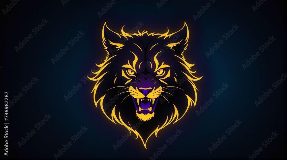 lion head vector illustration,logo desktop wallpaper Generative Ai