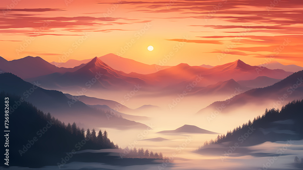 Charming sunrise view Charming sunrise view