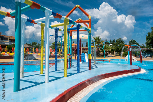 Obraz na płótnie Playground in the waterpark. w salonie