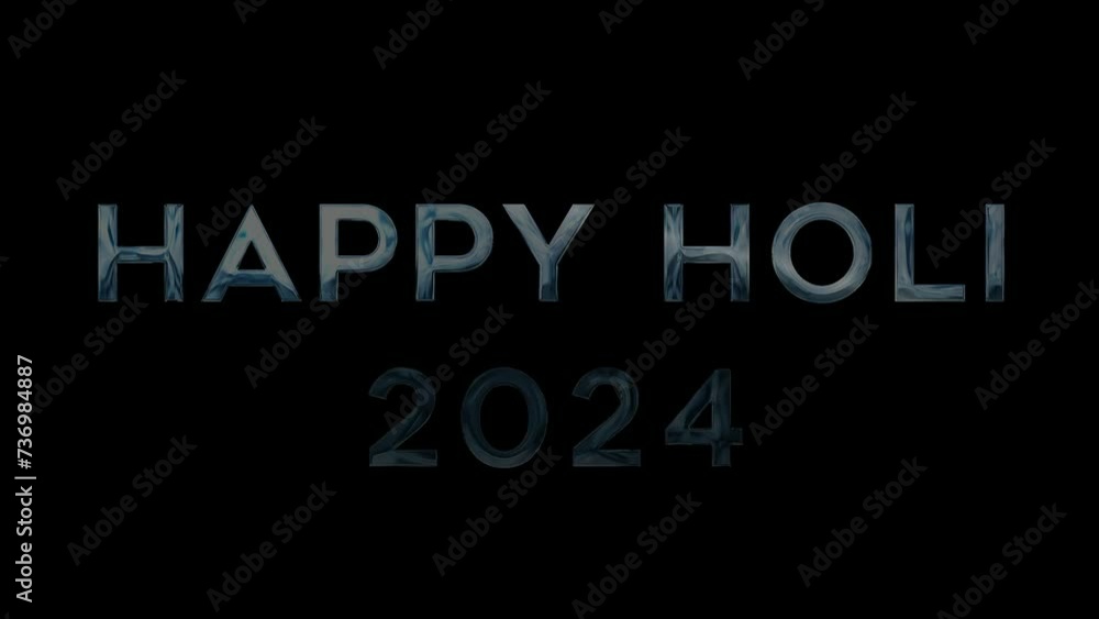 Happy Holi 2024 Indian festival celebration event epic text font silver shine glow animation video Happy Holi 2024 Indian festival celebration event epic text font silver shine glow animation video