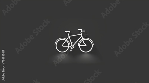 bicycle logo icon design. vintage poster design in translucent geometries style, high contrast black and white, reflections and mirroring photo