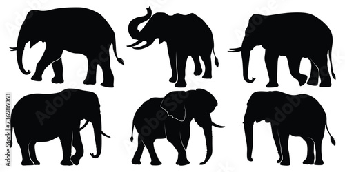 Animal Elephant Silhouettes vector illustration