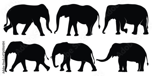 Animal Elephant Silhouettes vector illustration