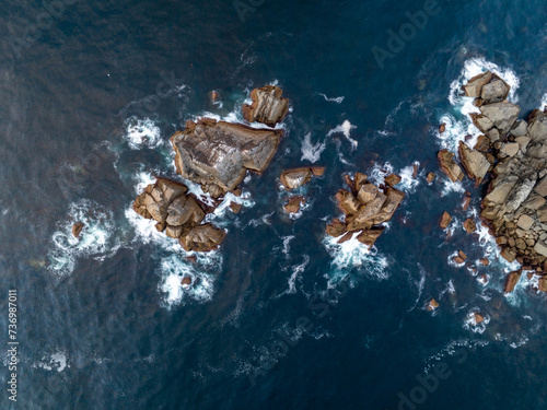 Vista cenital de la costa gallega