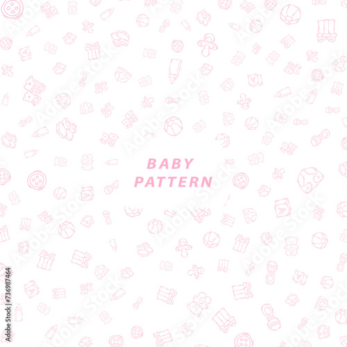 Line style baby toy pattern illustration.