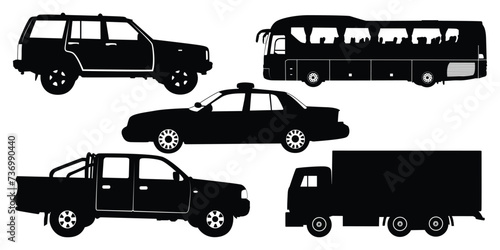 Vehicle Silhouettes Vector illustration