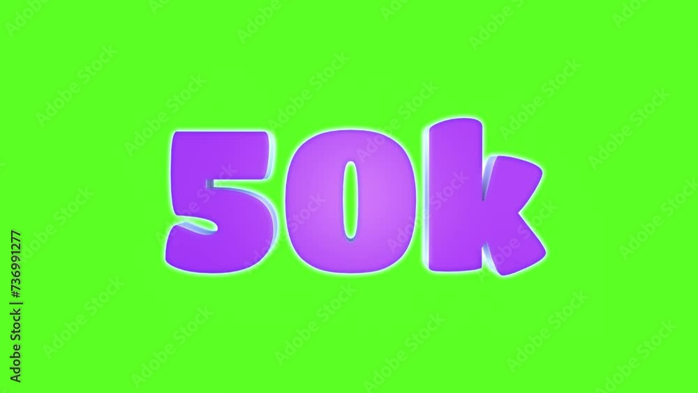 50K subscribers 3D animation on green screen. Blogs and social networks. 50K subscribers 3D animation on green screen. Blogs and social networks.