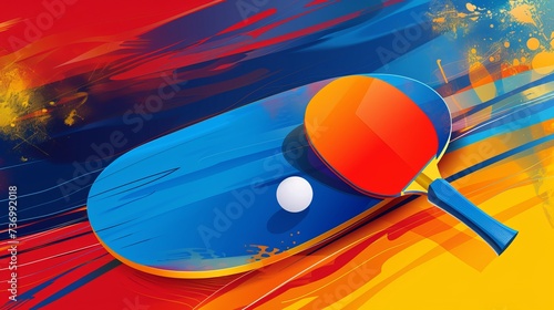 Table tennis abstract colorful background design. Sports concept 