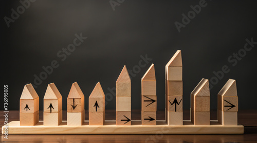 Arrows on wooden blocks