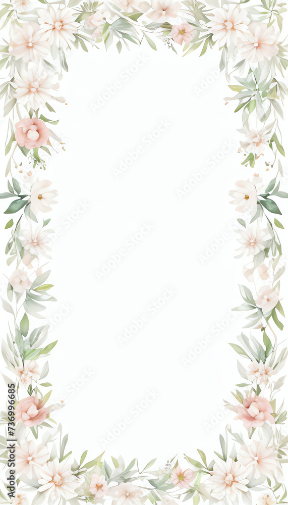Naklejka premium Soft pink flower watercolor bouquet for background, wedding, fabric, textile, greeting, card, wallpaper, banner, sticker, decoration