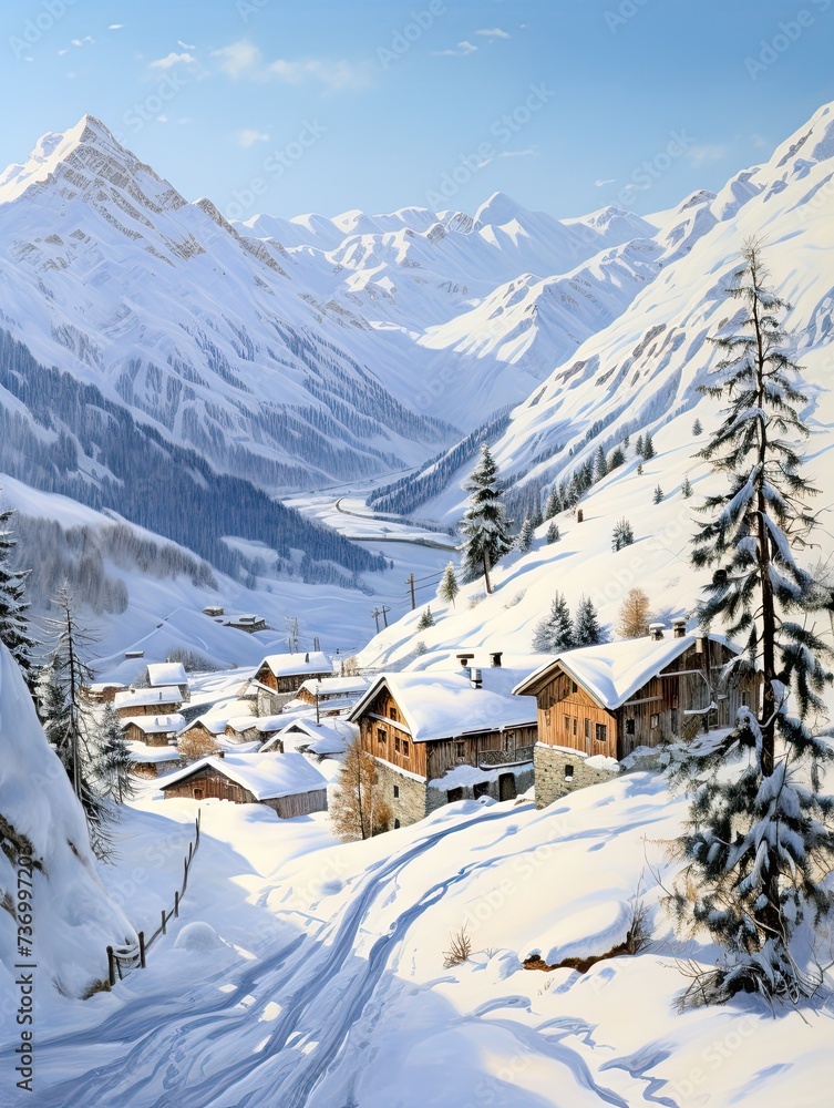 Alpine Winter Wonderlands: National Park Art Showcase of Protected Winter Locales