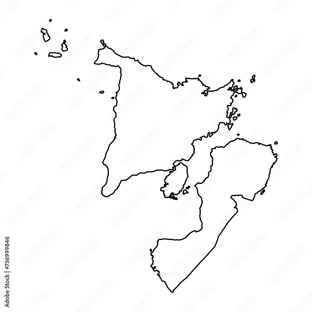Obraz premium Western Visayas Region map, administrative division of Philippines. Vector illustration.
