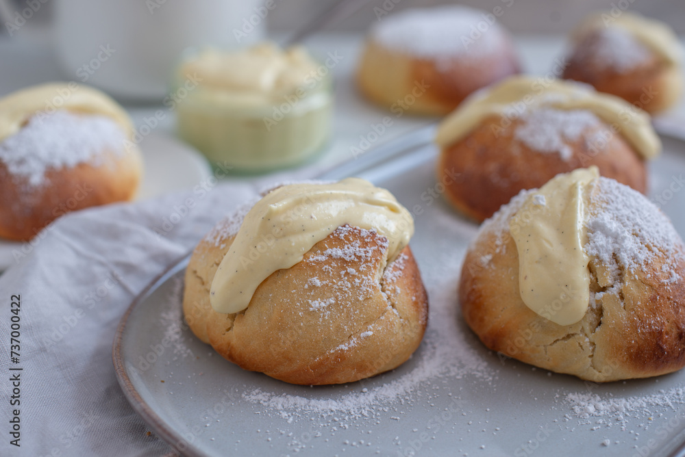 Maritozzo is italian roman breakfast sweet Maritozzo is italian roman breakfast sweet