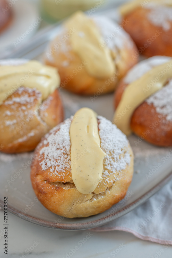 Maritozzo is italian roman breakfast sweet Maritozzo is italian roman breakfast sweet