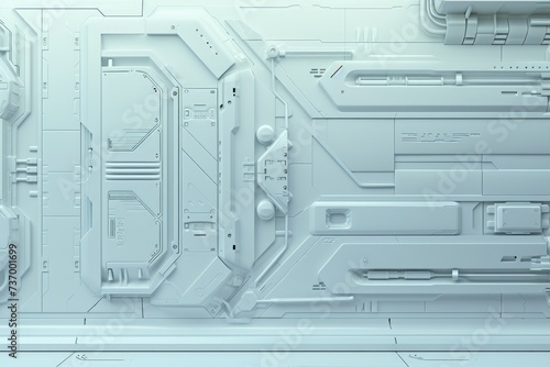 Scifi design external side walls panels abstract. clean light color.