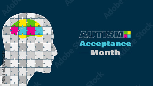 Autism acceptance month vector design