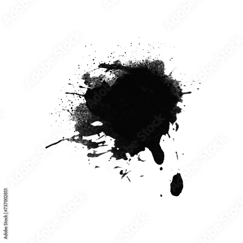 Farbklecks Hintergrund in schwarz - Farbspritzer auf weißem Hintergrund photo
