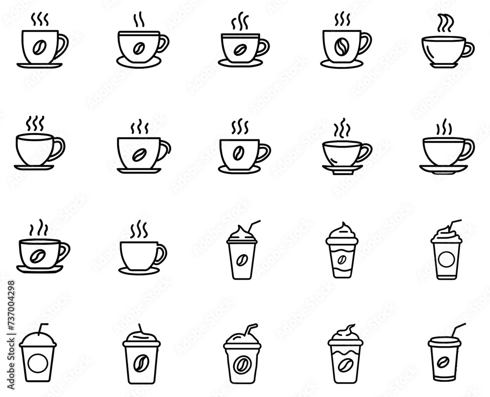 coffee icons set