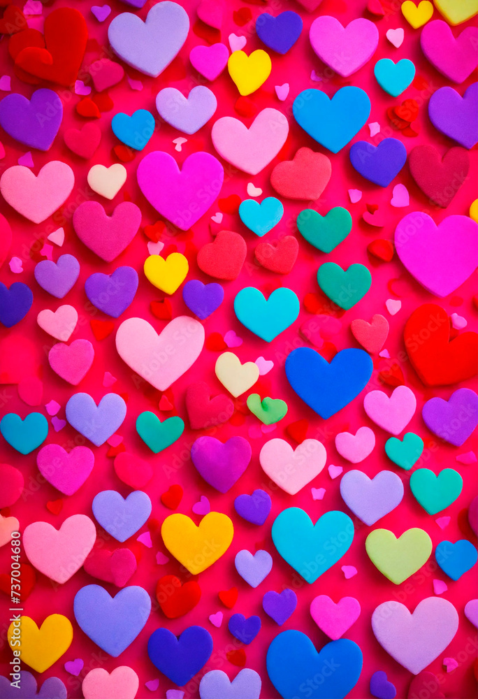 multi-colored hearts on a bright background. Selective focus. multi-colored hearts on a bright background. Selective focus.