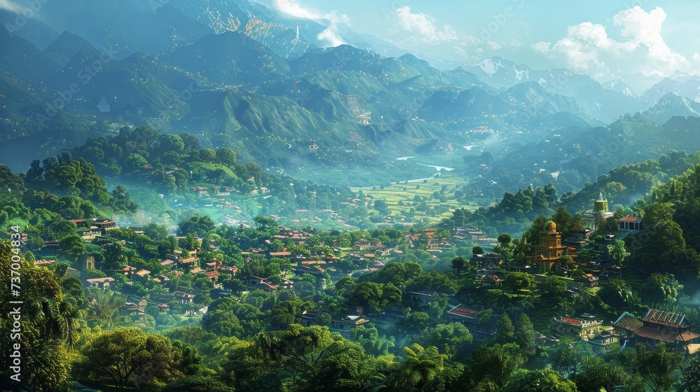 Valley Village nestled in Hills Valley Village nestled in Hills